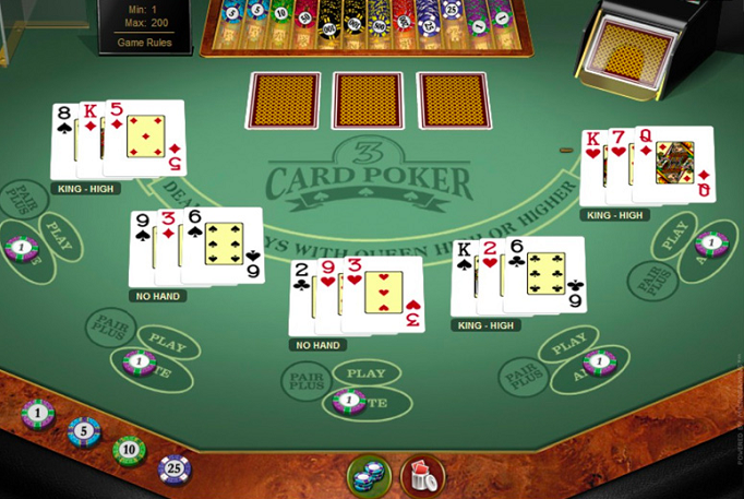 Three Card Poker 3D game